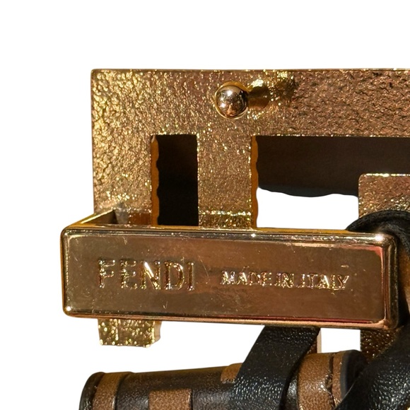 Fendi Reversible Zucca Monogram Leather Belt with Gold FF Buckle Made in Italy - Picture 13 of 13